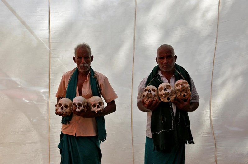 Ratos e meia cabeça rapada: os protestos dos agricultores indianos