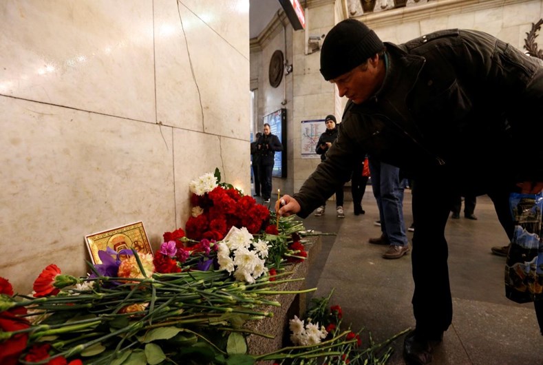 As homenagens às vítimas de São Petersburgo
