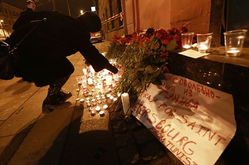As homenagens às vítimas de São Petersburgo