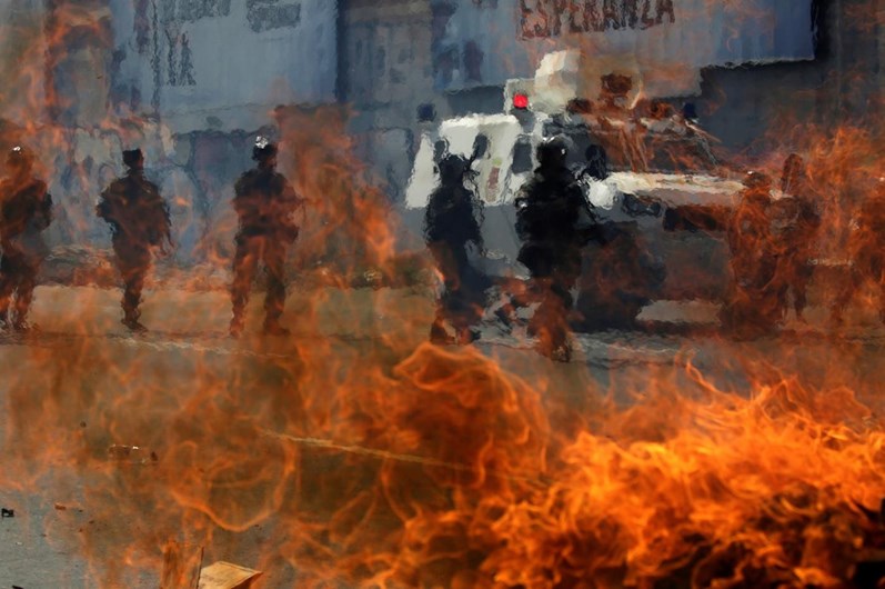 Os protestos na Venezuela