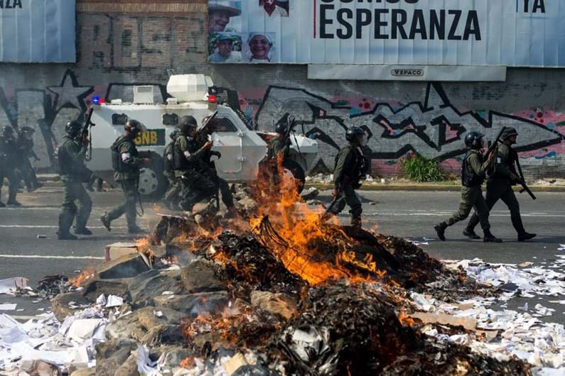 Os protestos na Venezuela
