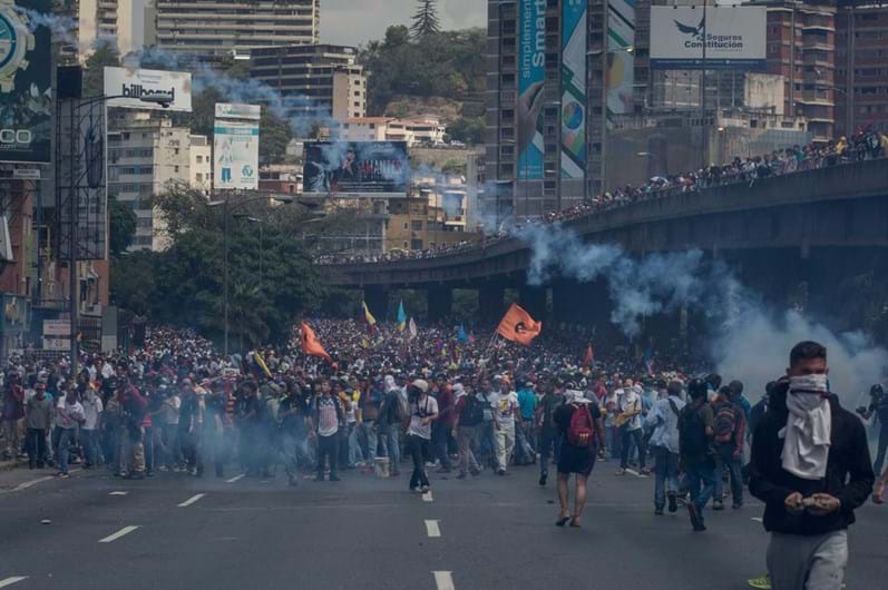 Os protestos na Venezuela
