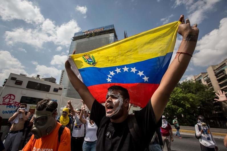 Os protestos na Venezuela
