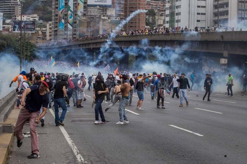 Os protestos na Venezuela