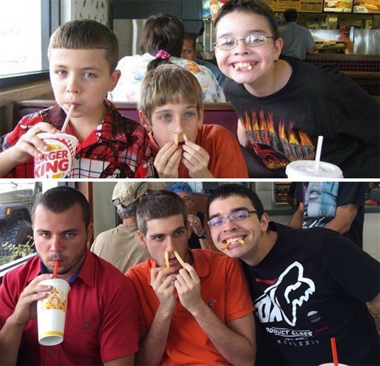 Quando manos e manas mostram o antes e o depois