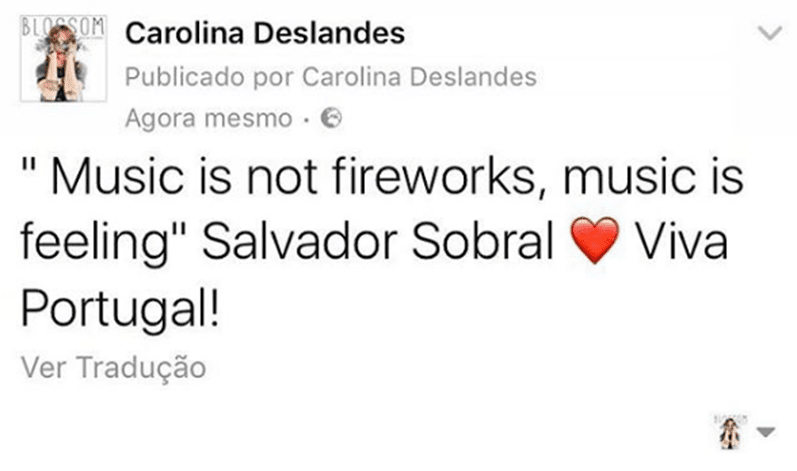 Famosos portugueses felicitam Salvador Sobral