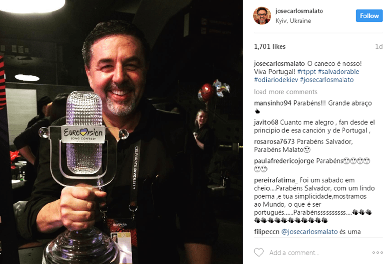 Famosos portugueses felicitam Salvador Sobral
