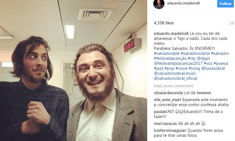 Famosos portugueses felicitam Salvador Sobral