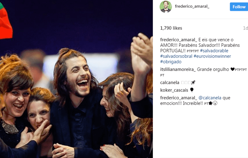 Famosos portugueses felicitam Salvador Sobral