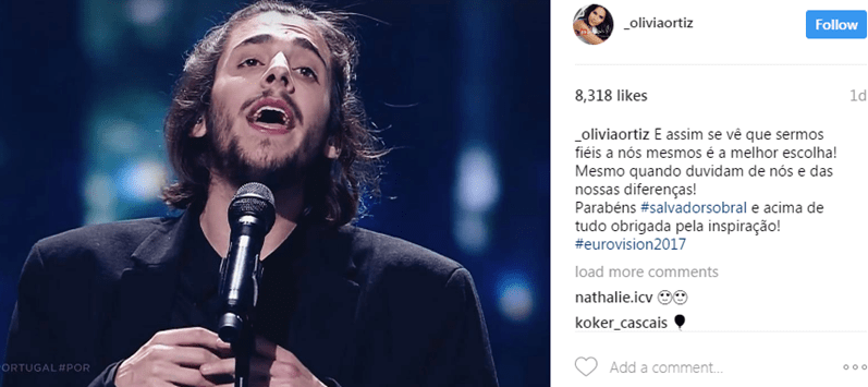 Famosos portugueses felicitam Salvador Sobral
