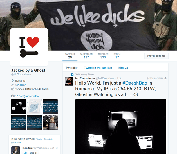 O antes e o depois das contas do Daesh hackeadas com porno gay