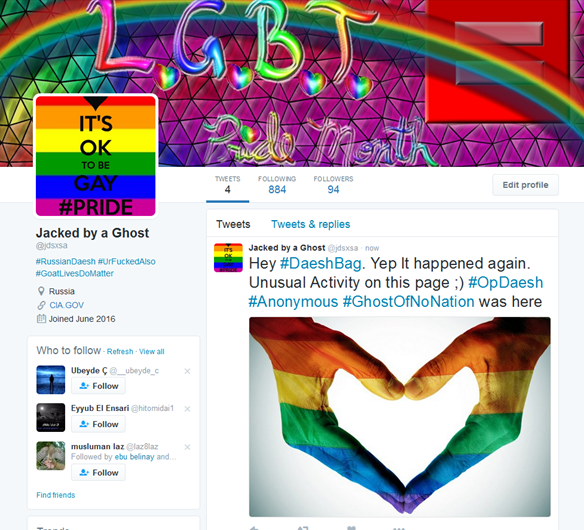 O antes e o depois das contas do Daesh hackeadas com porno gay