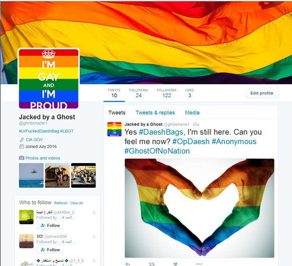 O antes e o depois das contas do Daesh hackeadas com porno gay