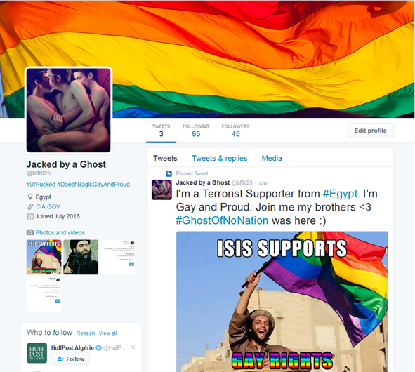 O antes e o depois das contas do Daesh hackeadas com porno gay