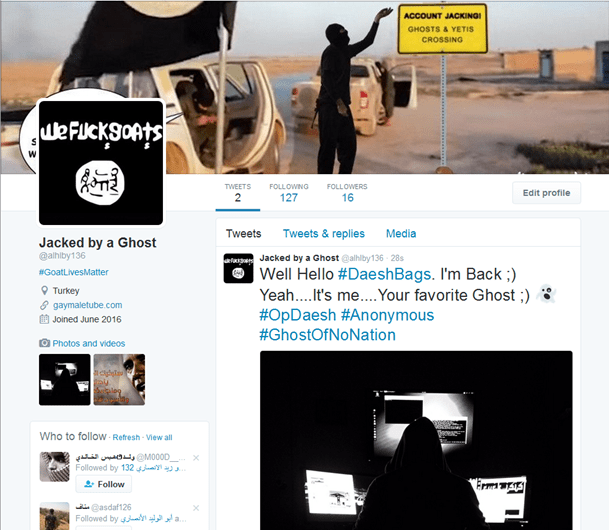 O antes e o depois das contas do Daesh hackeadas com porno gay