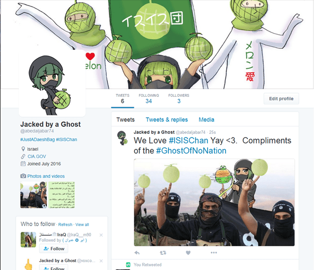 O antes e o depois das contas do Daesh hackeadas com porno gay