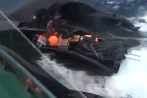 Barco de ecologistas afundado por baleeiro japonês