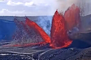 Imagens mostram novas erupções do vulcão Kilauea no Havai 