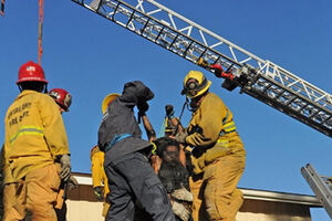 Ela ficou presa na chaminé...