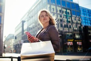 Telemóvel, Mulher, Pagamentos, Dinheiro, Compras, Cartões