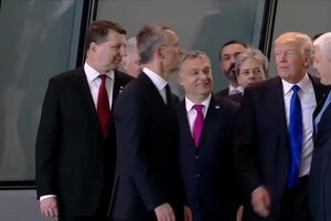 Donald Trump shoves NATO group member Montenegro Prime Minister Duško Markovic - Savage!.mp4