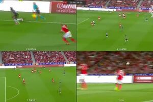 Vídeo-árbitro auxilia árbitro em lance de fora-de-jogo.mp4