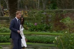 JUST NOW_ Engaged Prince Harry and Meghan Markle appear.mp4