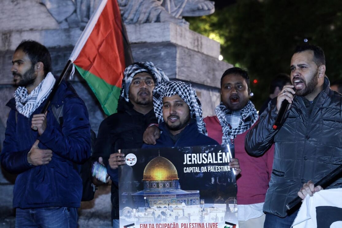 Protesto em Lisboa a favor da Palestina
