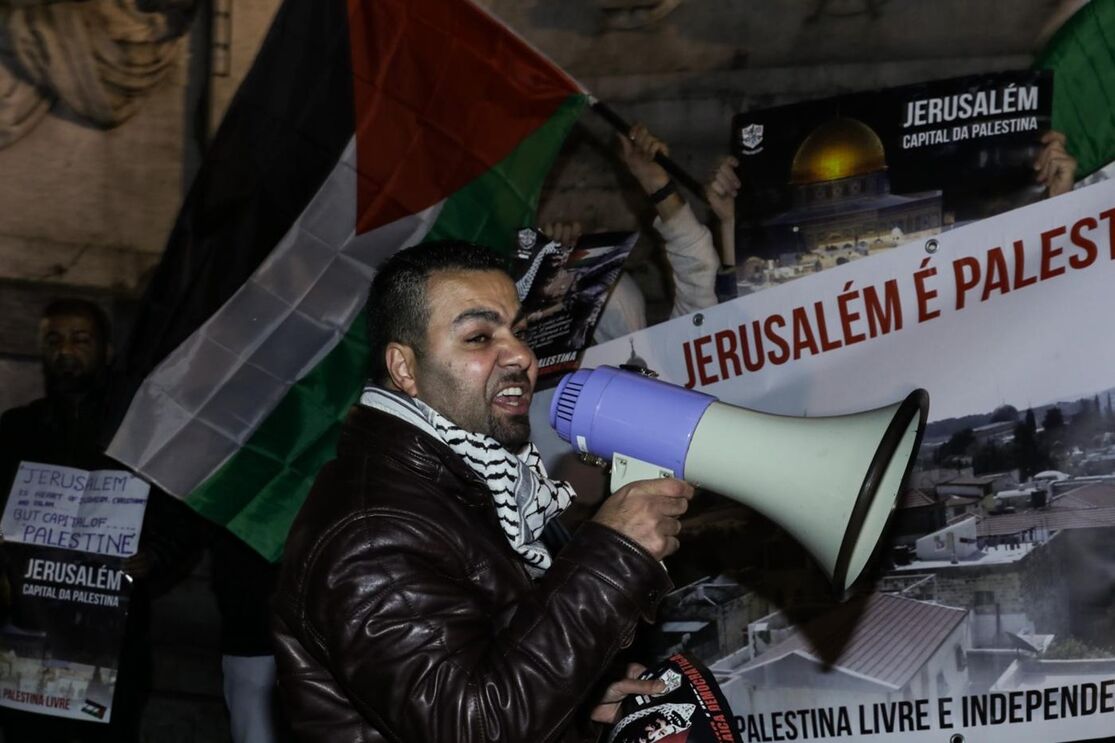Protesto em Lisboa a favor da Palestina