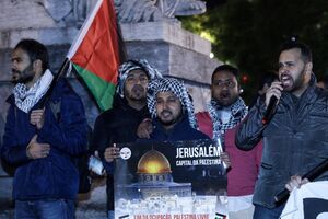 Protesto em Lisboa a favor da Palestina