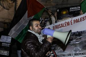 Protesto em Lisboa a favor da Palestina