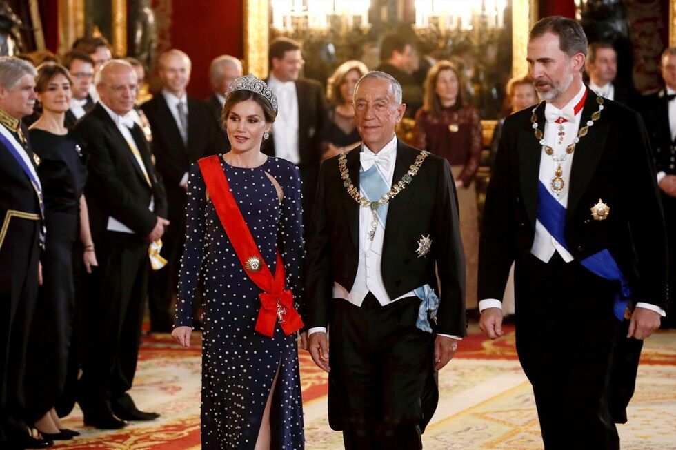 Marcelo Rebelo de Sousa com os Reis de Espanha em 2018