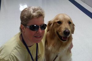 Dr. Mary sees Leader Dog Lucy for first time.mp4