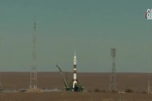 New Crew's Soyuz Launch to Space Station Has Booster Issue.mp4