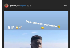 Gedson Fernandes chora morte de amigo morto a tiro no Seixal