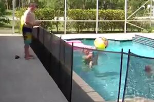 Florida dad superman dives into pool to save son from drowning.mp4
