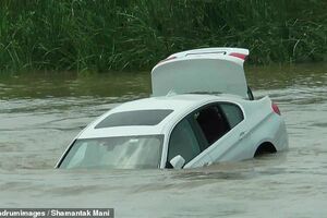 Denied Jaguar, Haryana Youth Pushes BMW Into River  ABP News.mp4