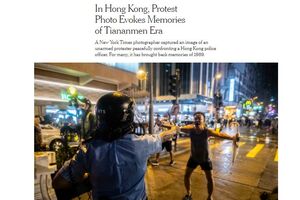 A imagem dos protestos de Hong Kong que faz lembrar Tiananmen