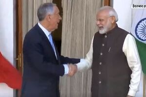 Aperto de mão de Marcelo com primeiro-ministro indiano 'incendeia' a Internet. Veja as imagens