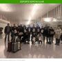 Portugueses repatriados reunidos em fotografia antes de abandonar a China