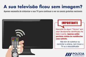 PSP lança alerta contra visitas de 'técnicos' por causa da TDT