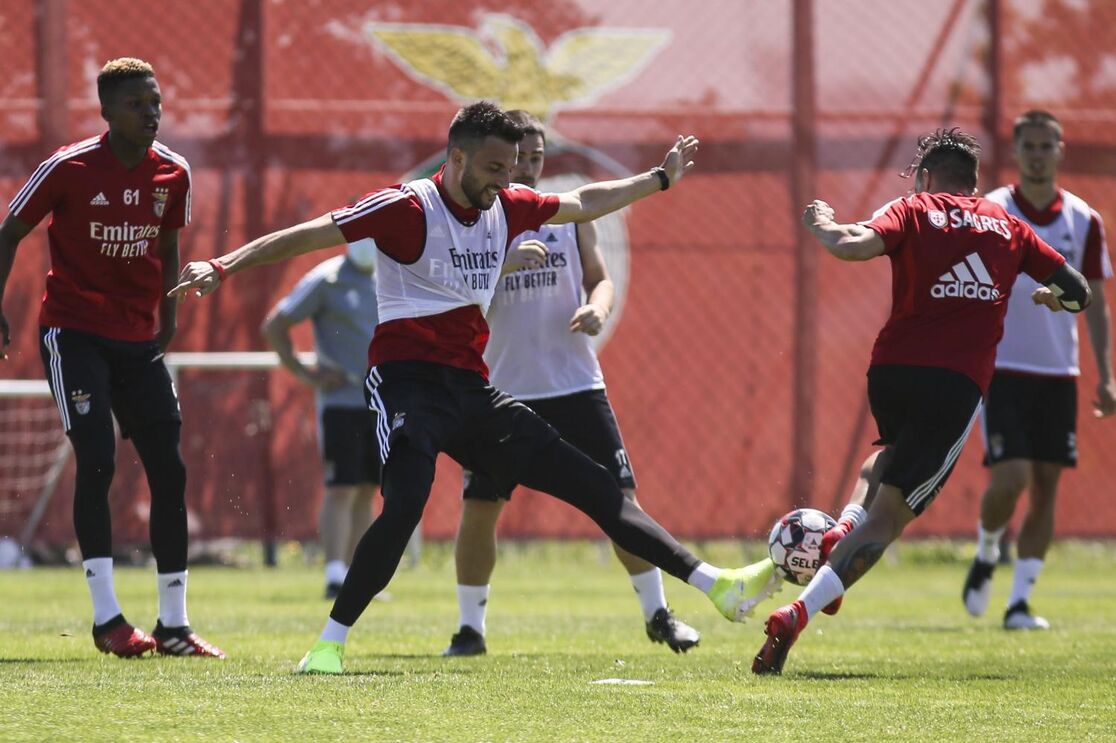 As imagens do regresso do Benfica aos treinos de conjunto coronavirus covid