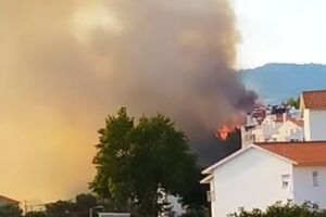 Incêndio junto a casas em Alvide, Cascais