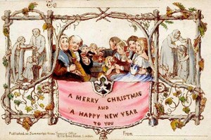 Em 1843, o primeiro cartão de Natal foi 'escandaloso'. Hoje é uma raridade