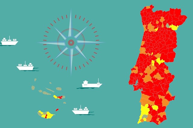 1: Mapa de Portugal continental com a identificação dos distritos