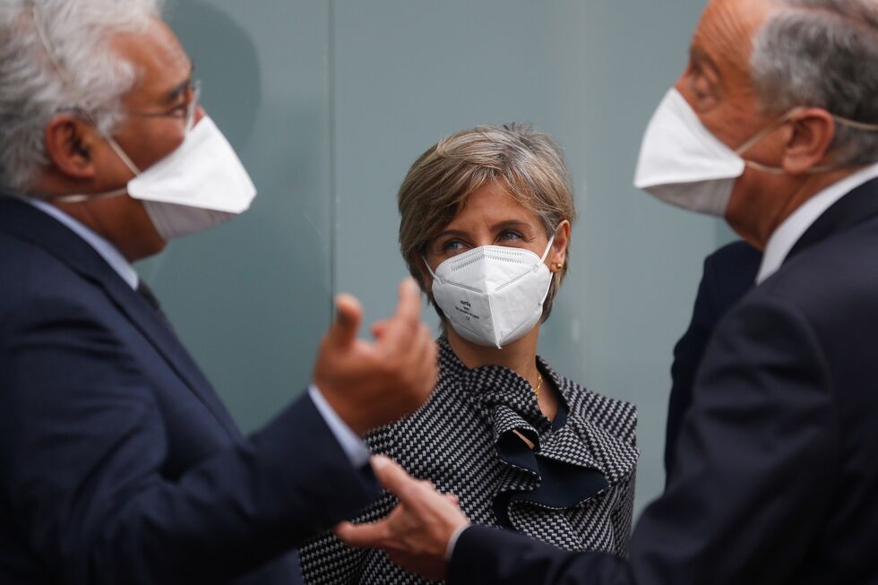 António Costa, Marta Temido e Marcelo Rebelo de Sousa