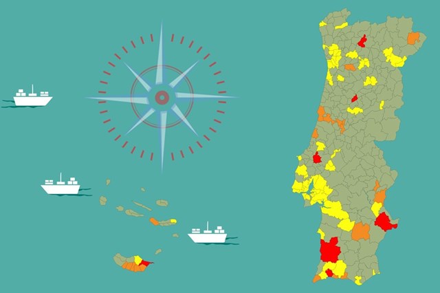 Jogo de mapa dos distritos portugueses