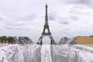 Artista francês cria ilusão ótica com a Torre Eiffel que promete fotografias originais - sábado