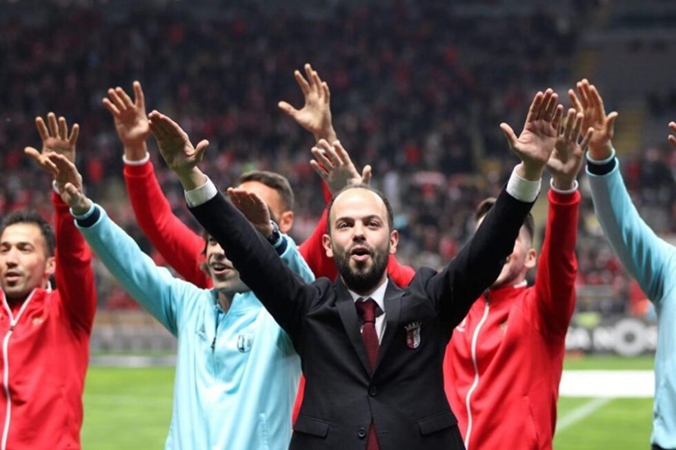 Joel Pereira a celebrar uma conquista do Sporting de Braga