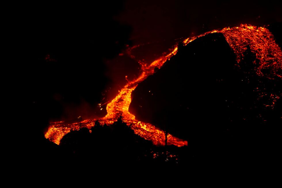 Lava em La Palma, Espanha